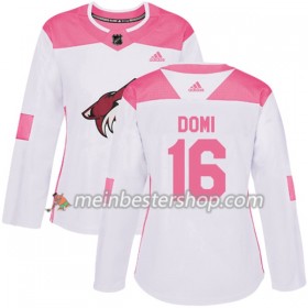 Arizona Coyotes Max Domi 16 Adidas 2017-2018 Weiß Pink Fashion Trikot Authentic - Dame